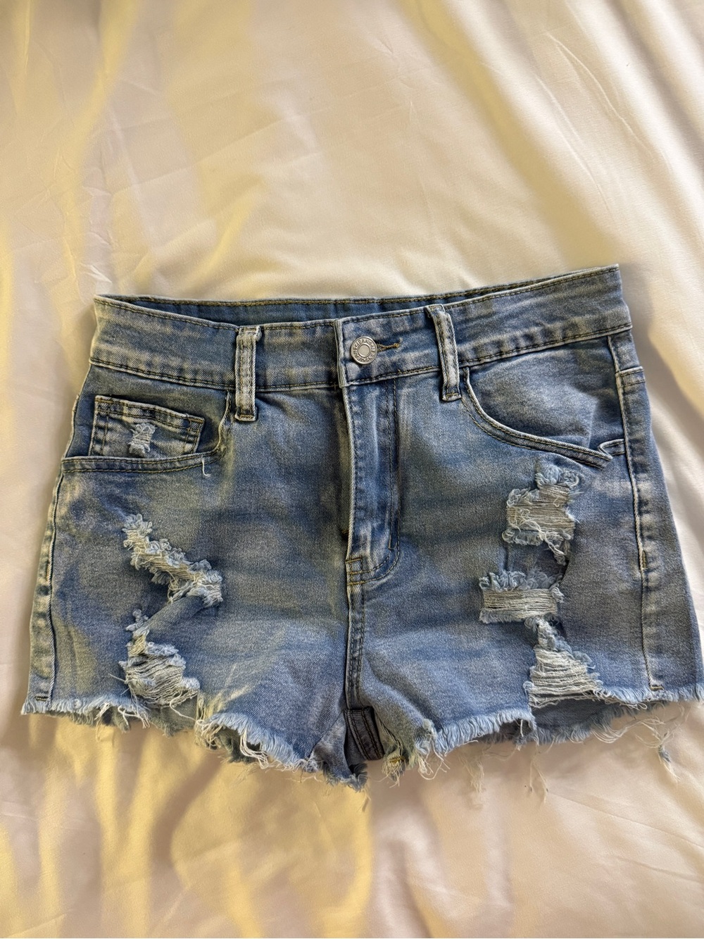 Amazon Light Blue Distressed Denim Jean Shorts